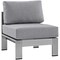 Modway Silver Gray Shore Armless Outdoor Patio Aluminum Chair